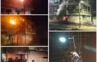 पातुर येथील आठवडी बाजारातील कालेखा इमारतीला लागली आग