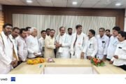 शहर तालुका कांग्रेस तर्फे प्रदेश कांग्रेस कमेटी चे अध्यक्ष हर्षवर्धन सपकाळ यांचा सत्कार